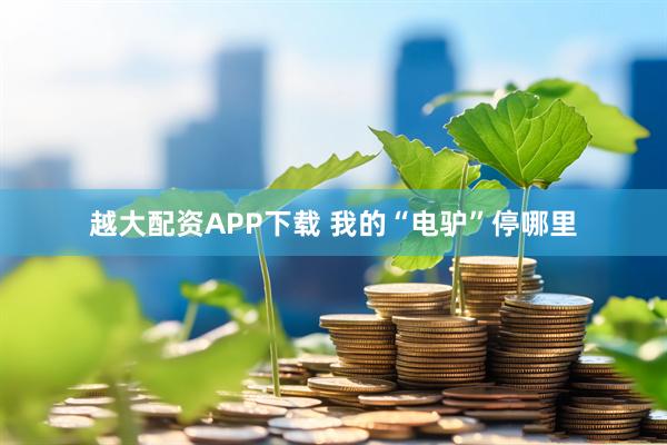 越大配资APP下载 我的“电驴”停哪里